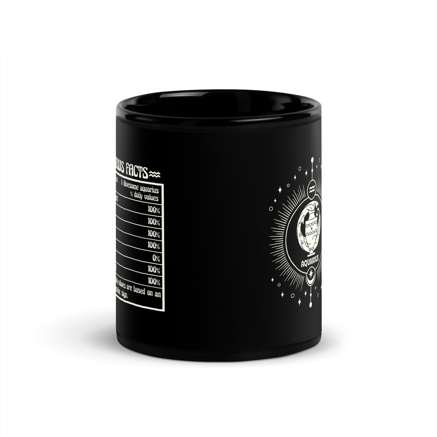 aquarius black mug