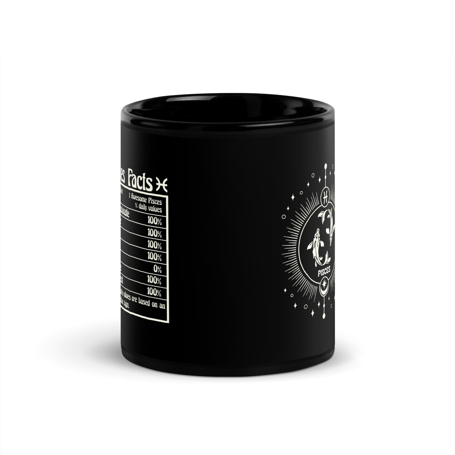 pisces black mug