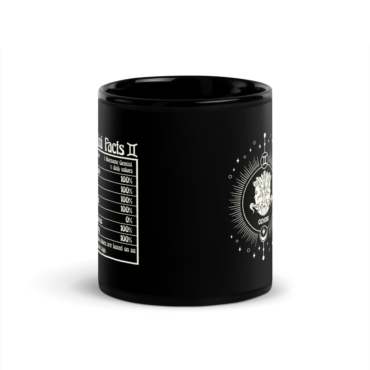 gemini black mug