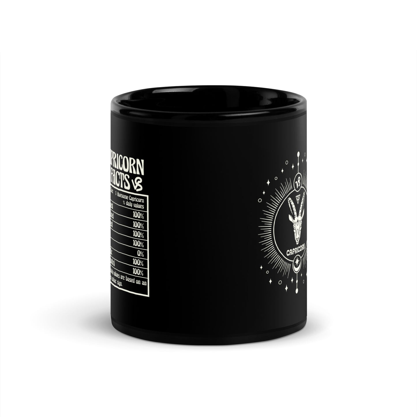 capricorn black mug