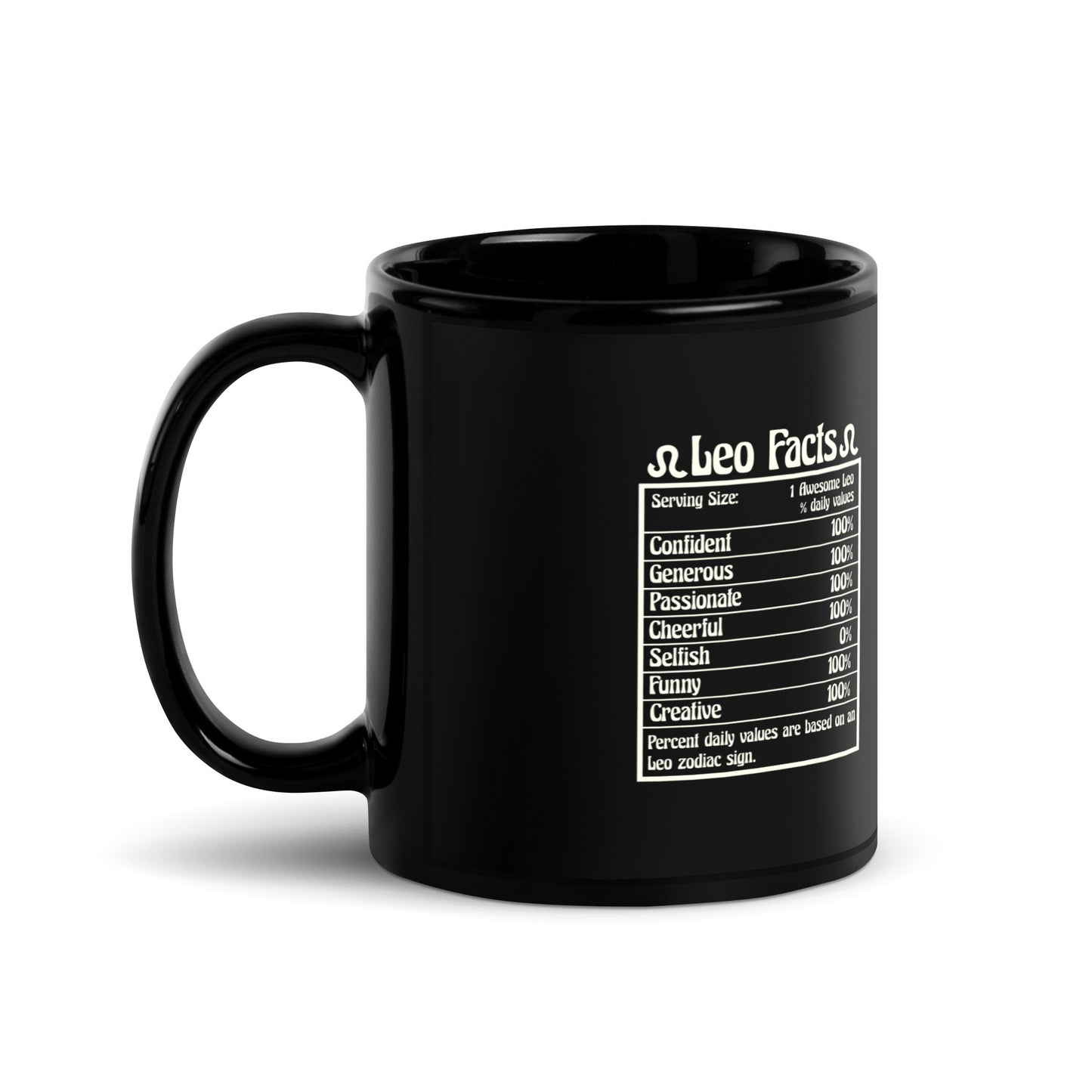 leo black mug