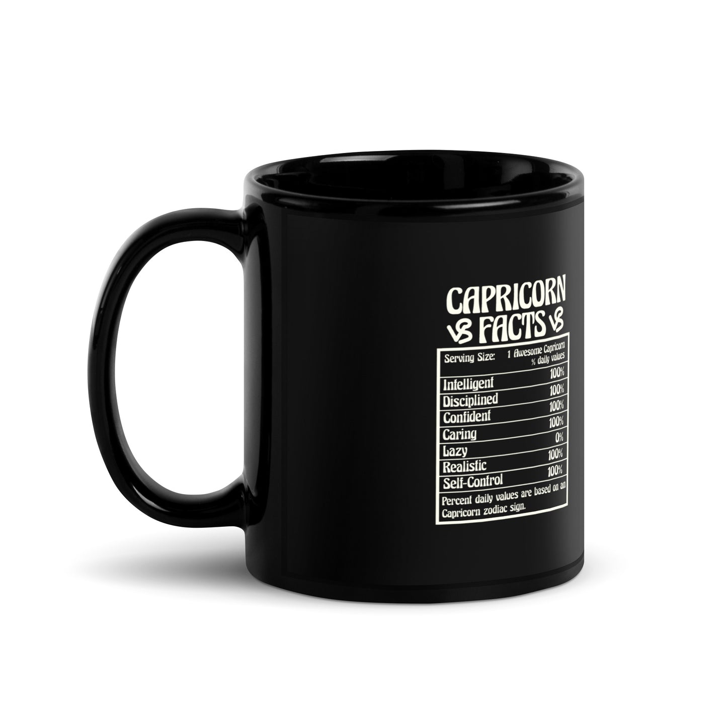 capricorn black mug