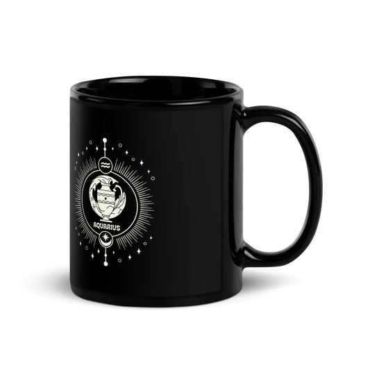 aquarius black mug