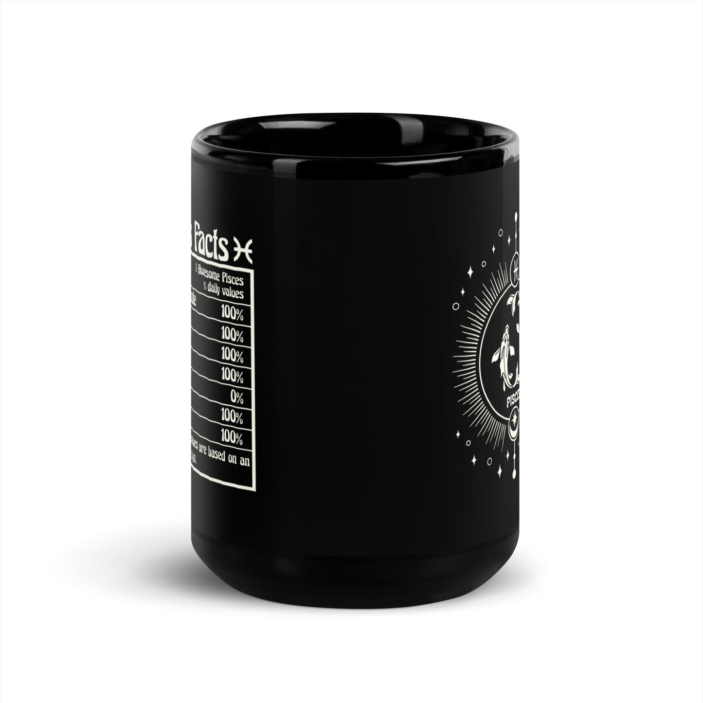 pisces black mug