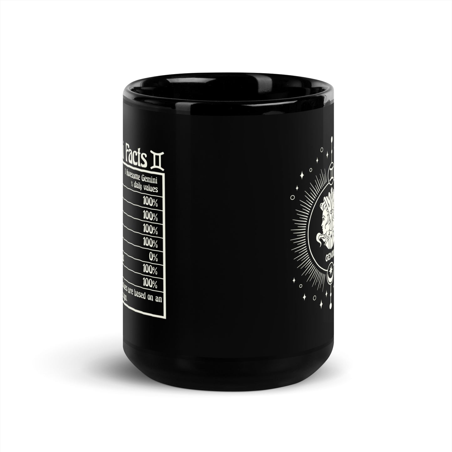 gemini black mug