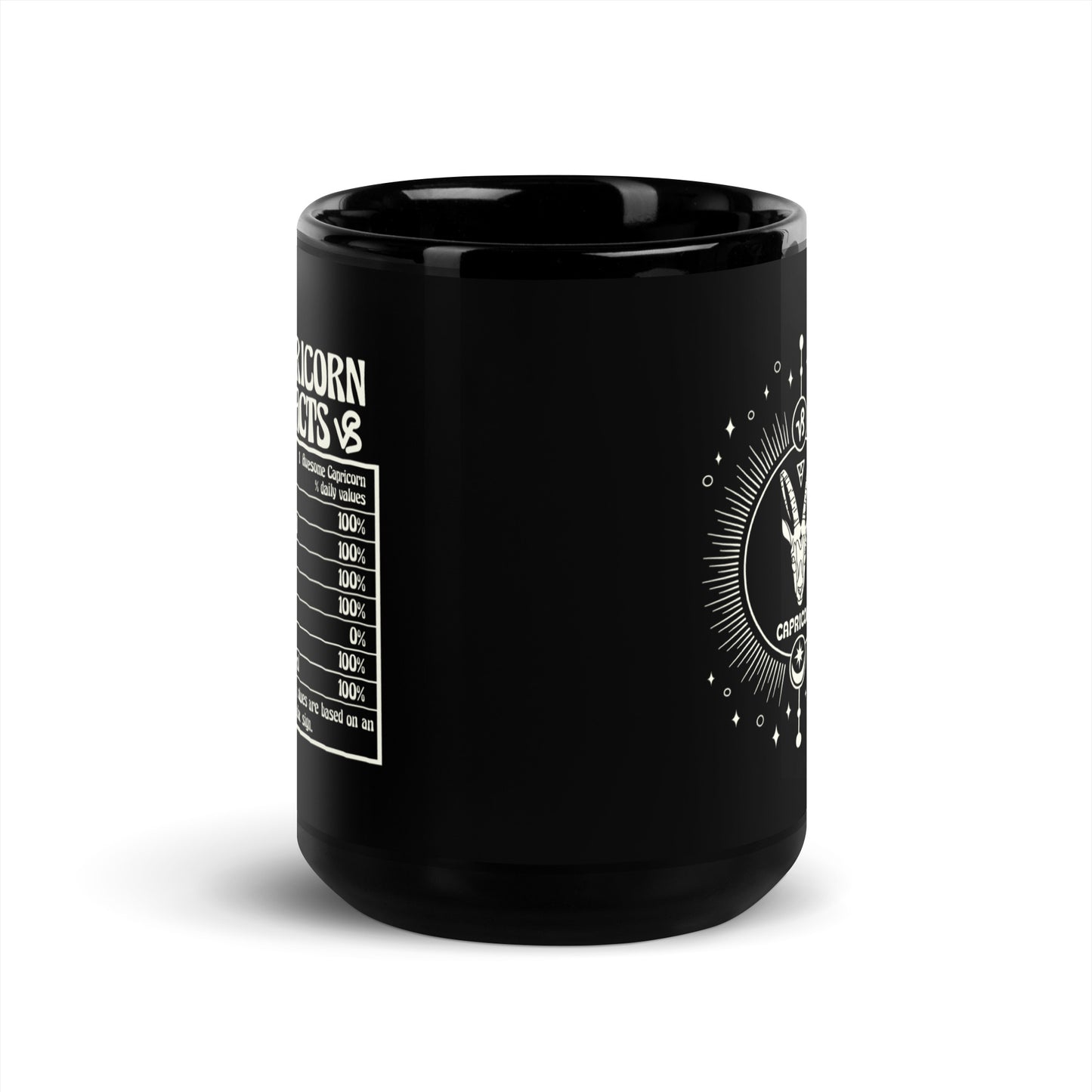 capricorn black mug