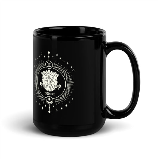 gemini black mug