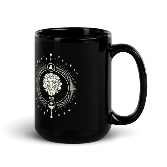 leo black mug