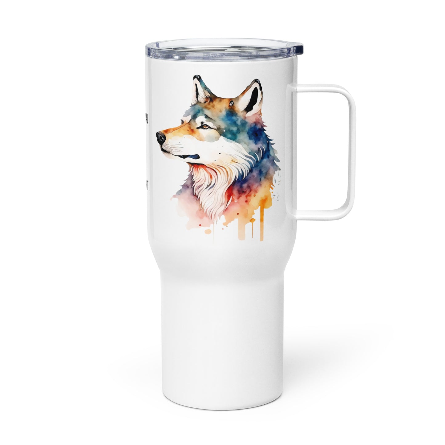 wolf travel mug