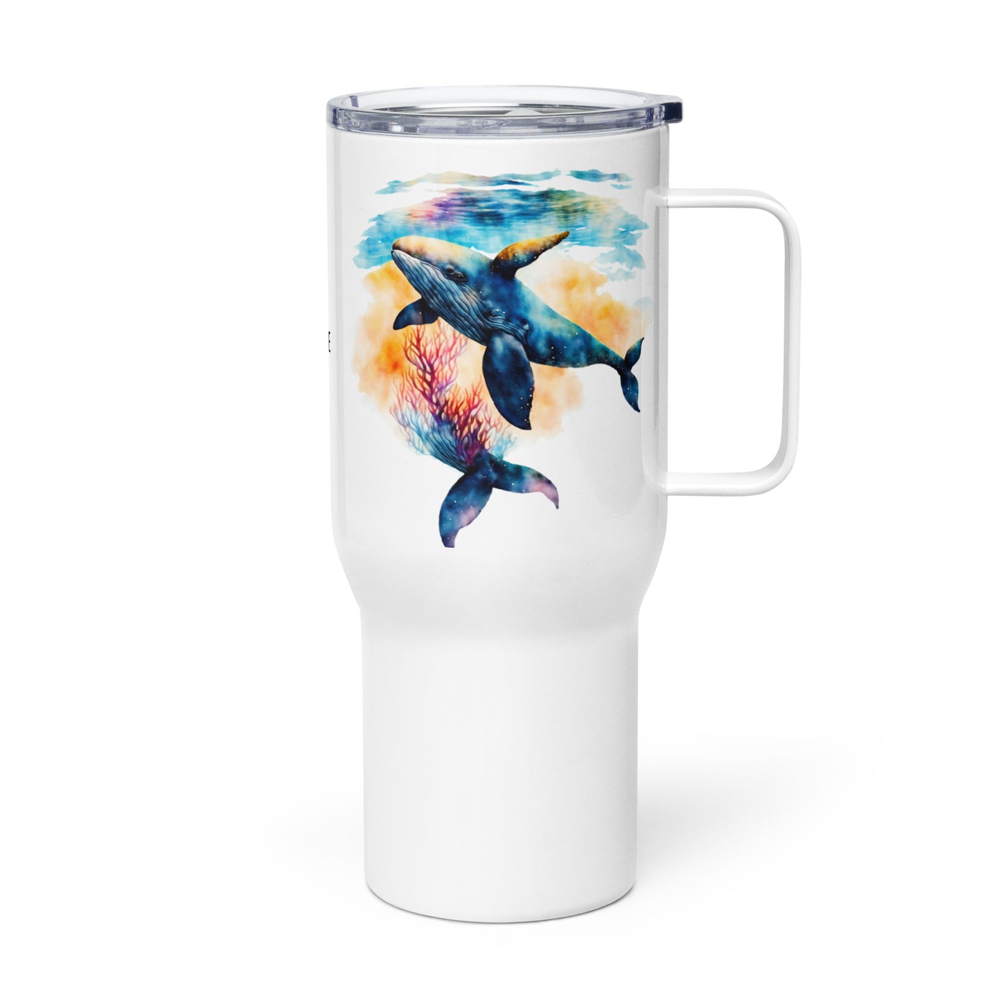 whale travel mug