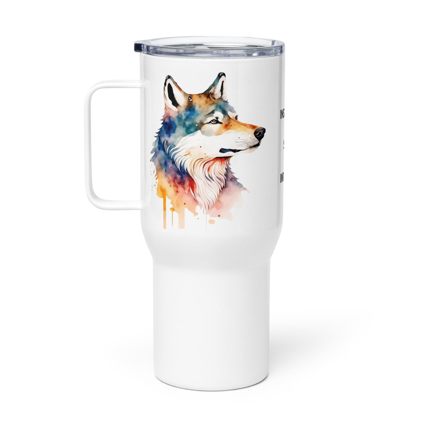 wolf travel mug