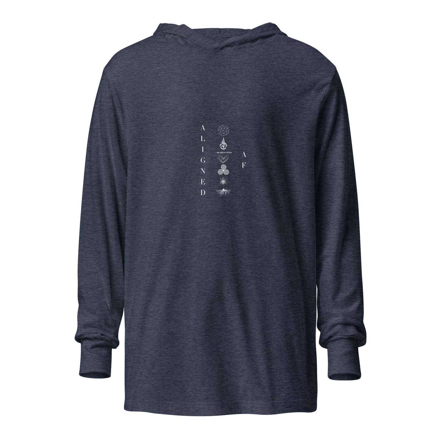 aligned af chakra unisex hooded tee