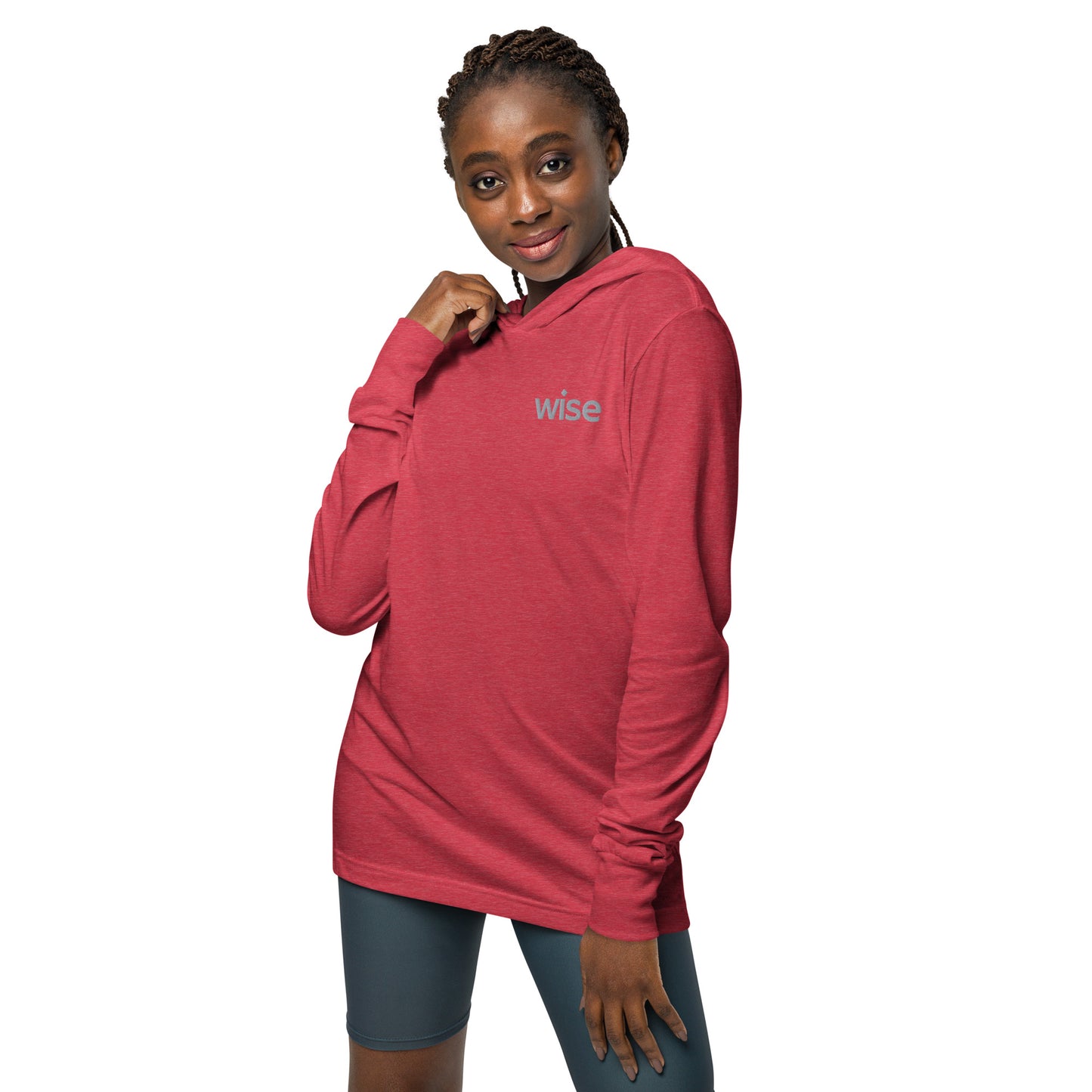 wise embroidered unisex hooded tee