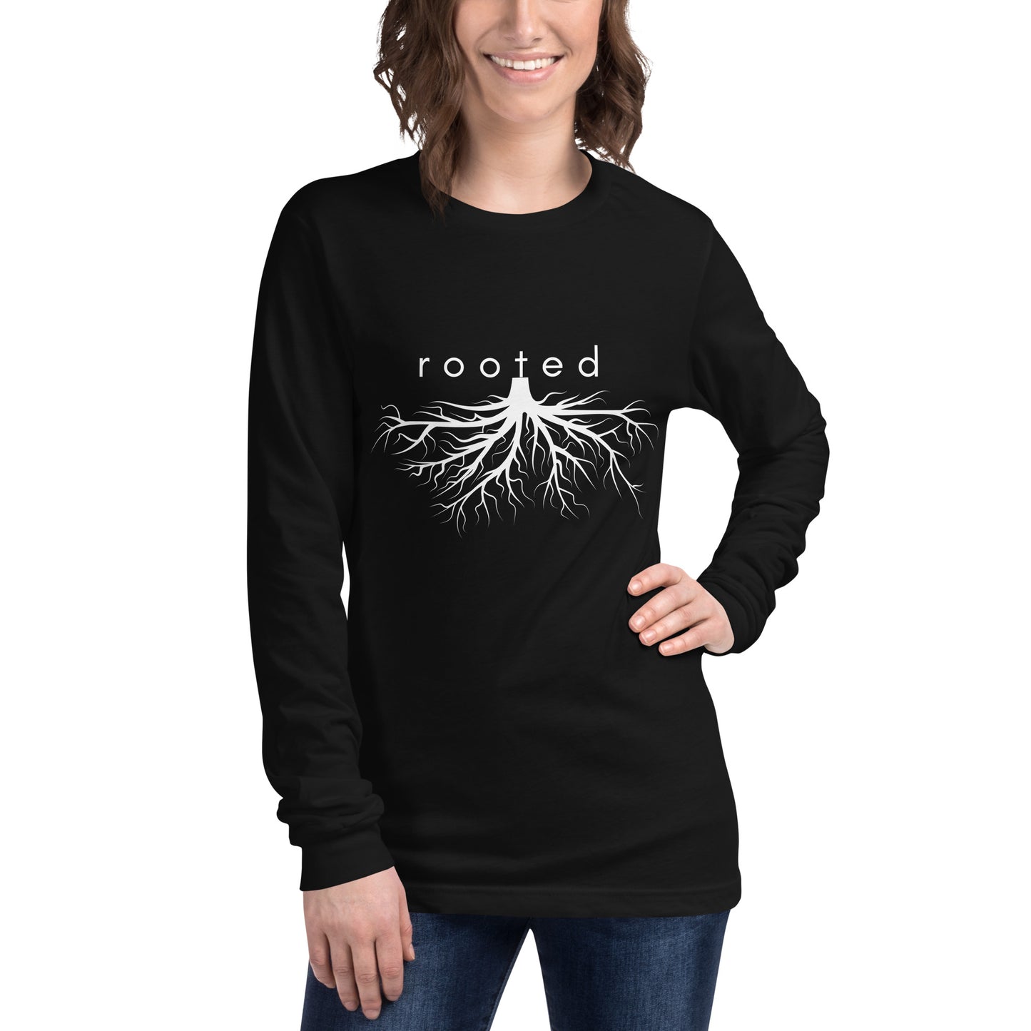 rooted chakra unisex long sleeve tee