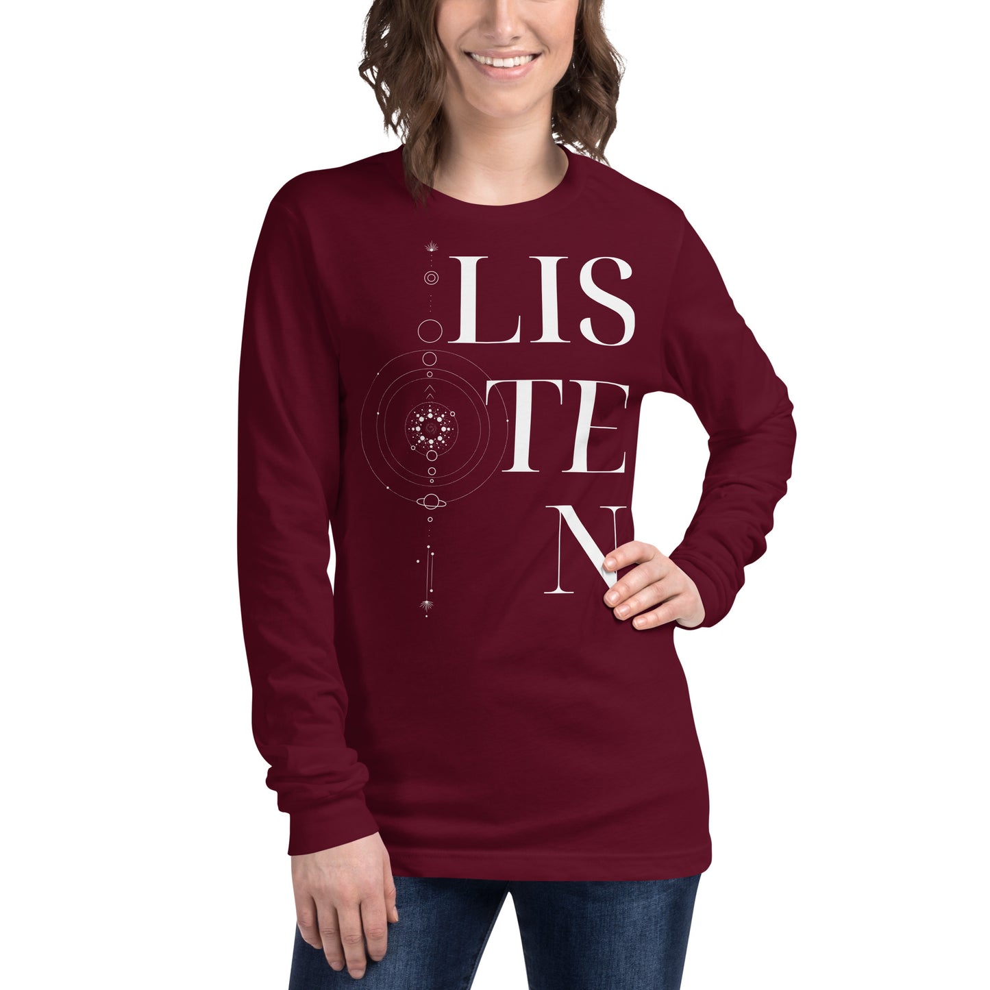 listen unisex long sleeve tee