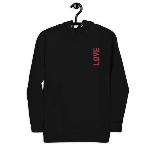 love embroidered unisex hoodie