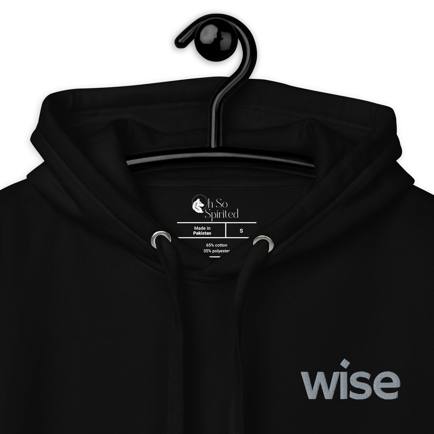 wise embroidered unisex hoodie