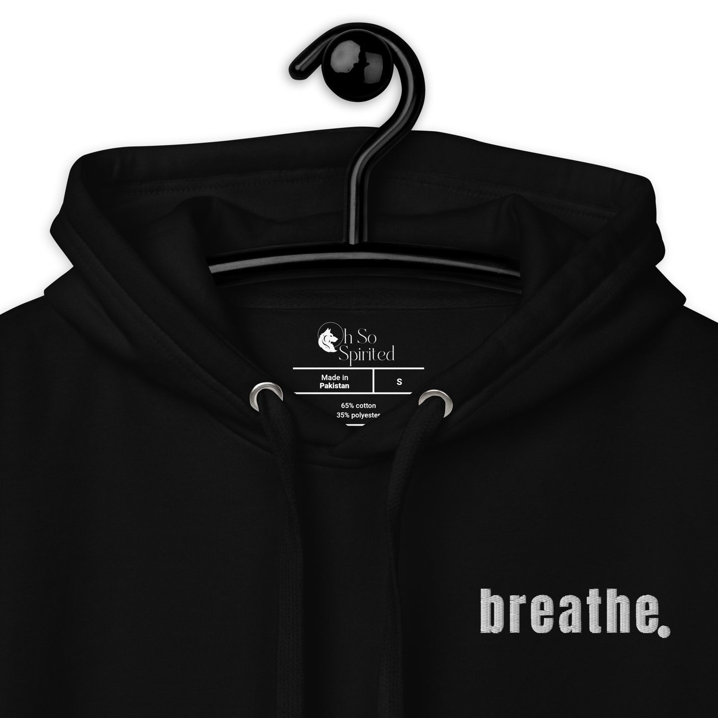 breathe embroidered unisex hoodie