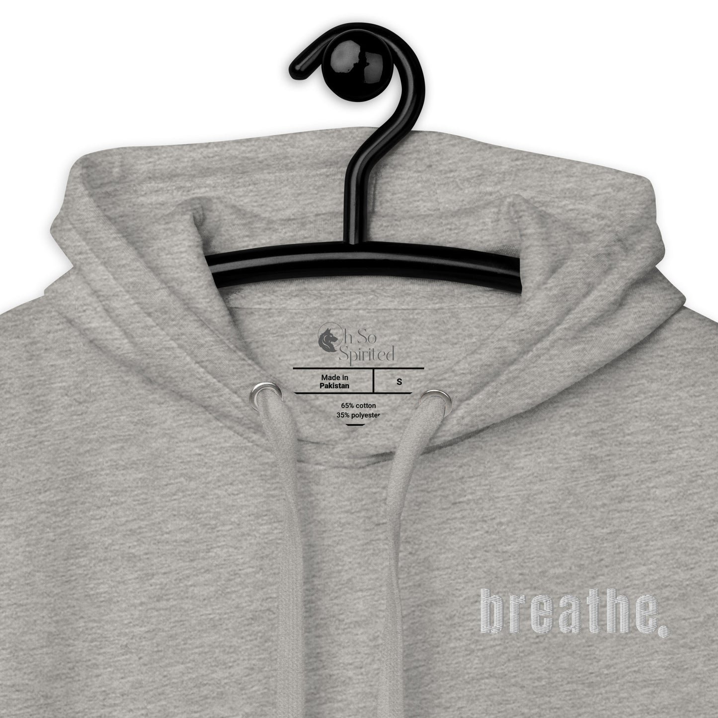 breathe embroidered unisex hoodie