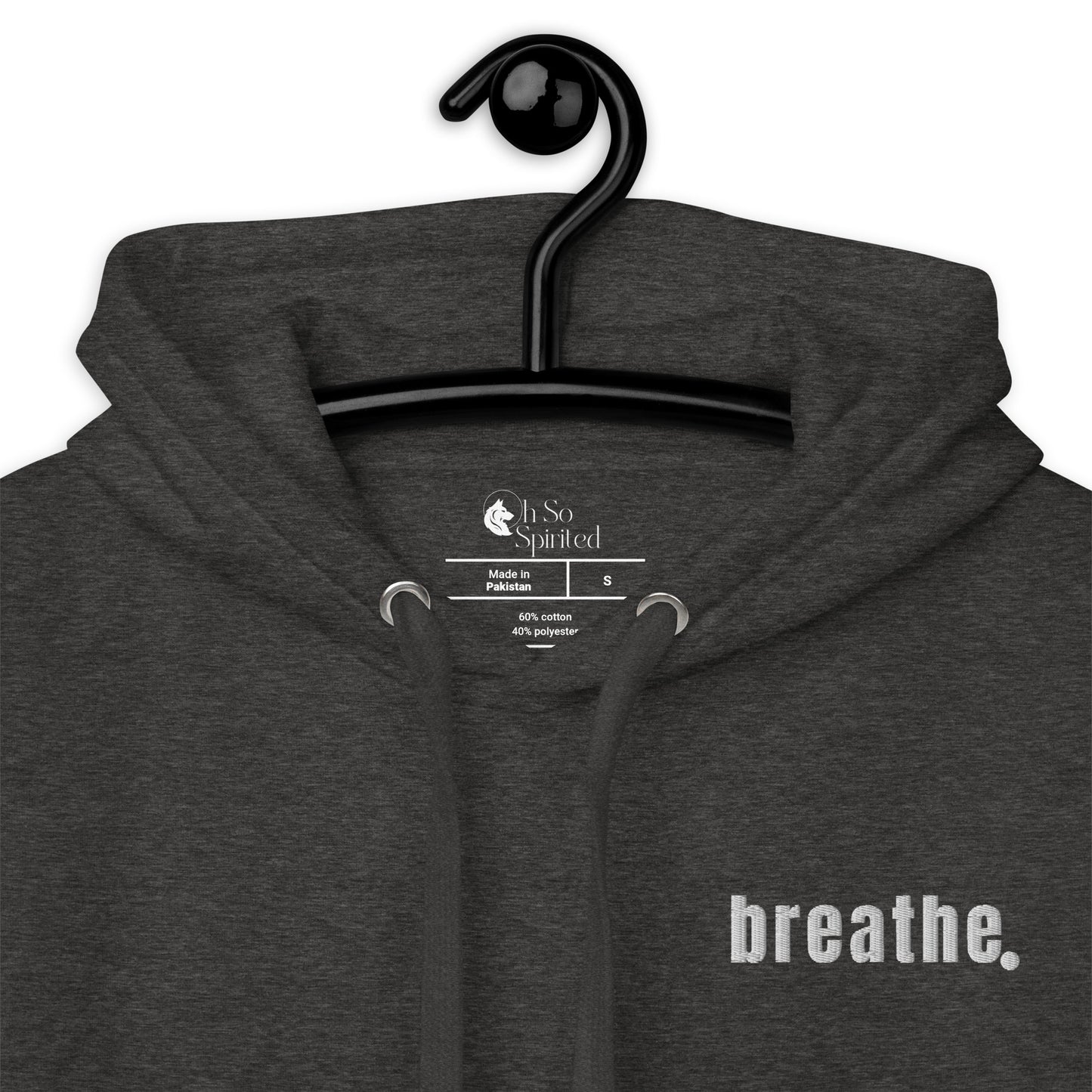 breathe embroidered unisex hoodie