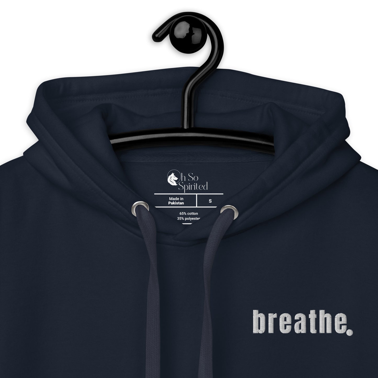 breathe embroidered unisex hoodie