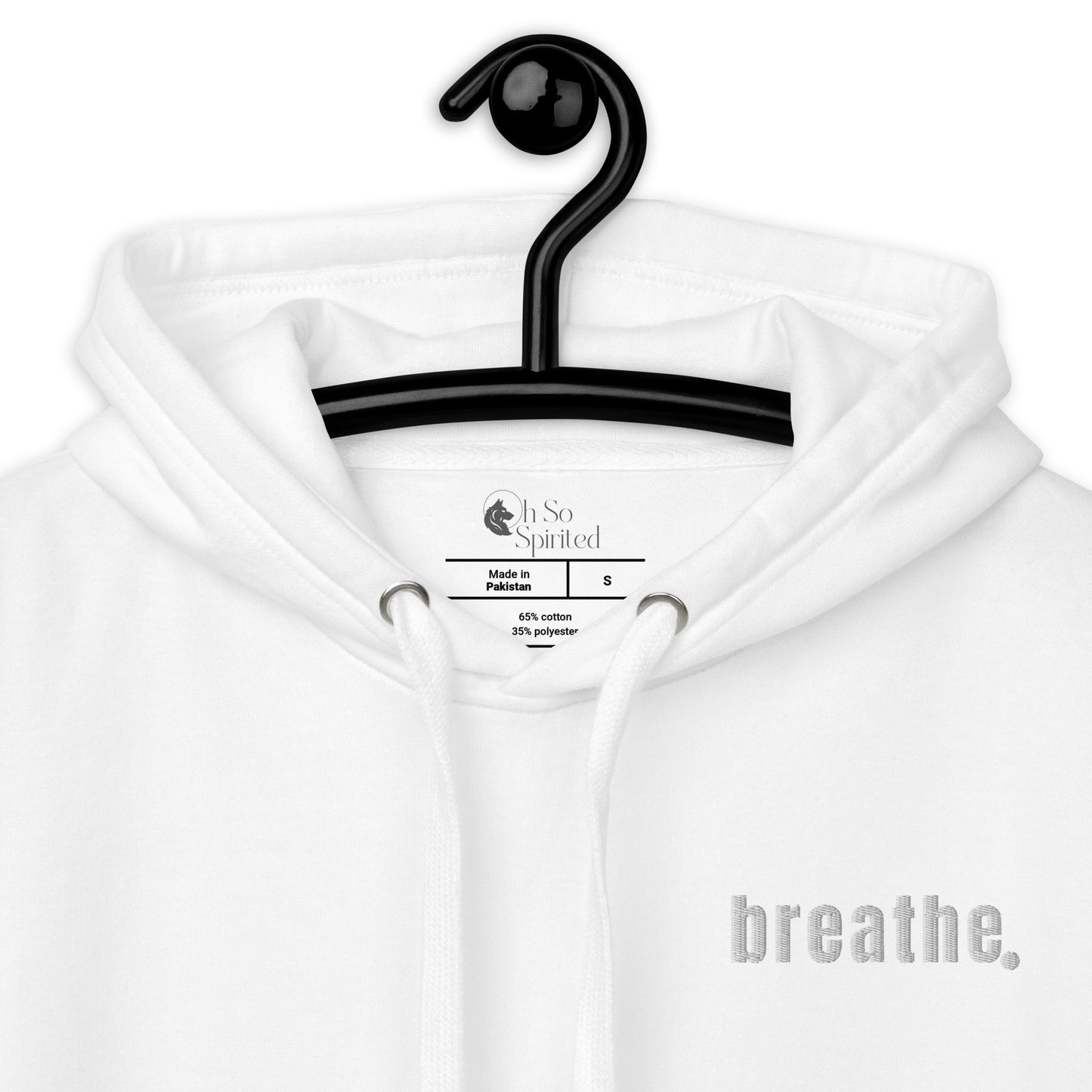 breathe embroidered unisex hoodie