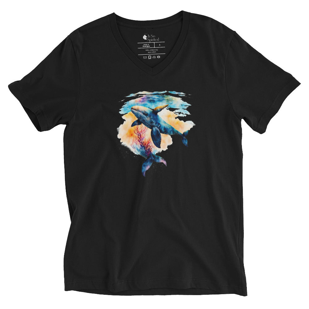 whale v-neck t-shirt