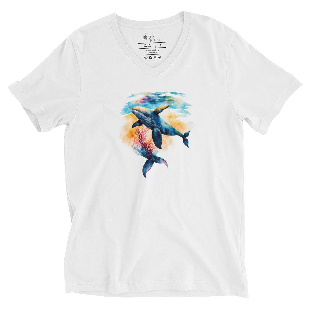 whale v-neck t-shirt