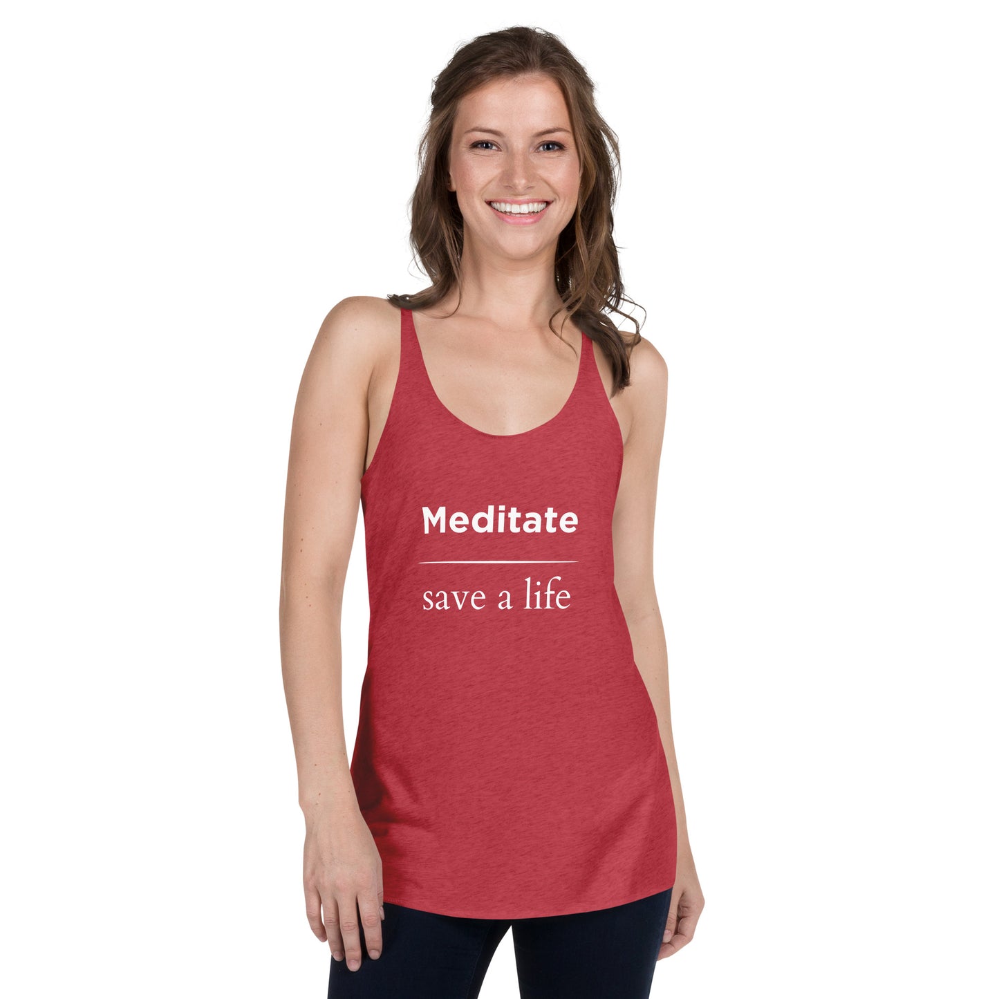 meditate save a life racerback tank