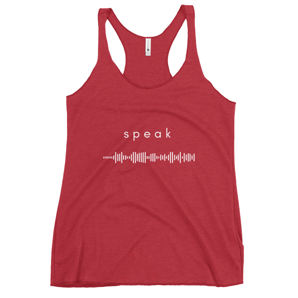 speak chakra racerback tank